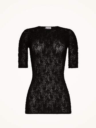 Structured Lace Top Short Sleeves