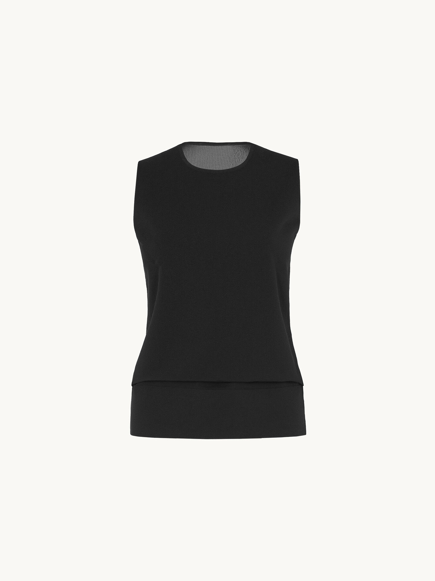 Sheer Opaque Knit Top Sleeveless