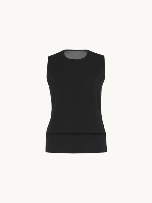 Sheer Opaque Knit Top Sleeveless
