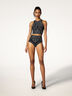 Metallic Jacquard Crop Top