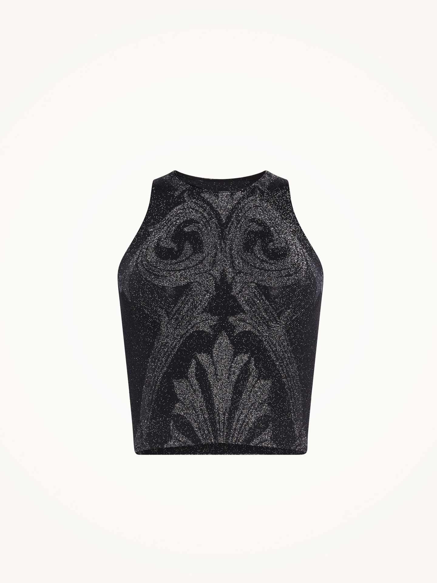 Metallic Jacquard Crop Top