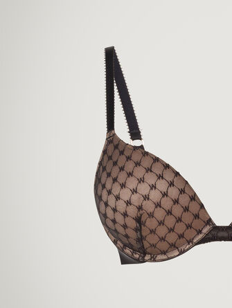 Sheer Logo Push-Up Bra