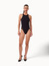 Sheer Opaque Swim Bodysuit