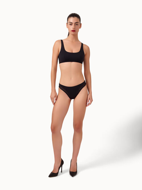 Sheer Opaque Swim Top